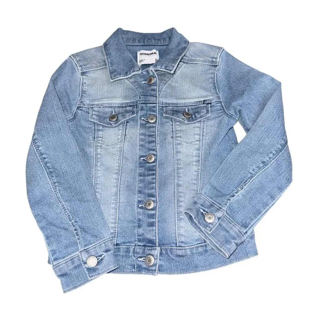 Sonoma Kids Girls Classic Blue Denim Jean Jacket - Size 6